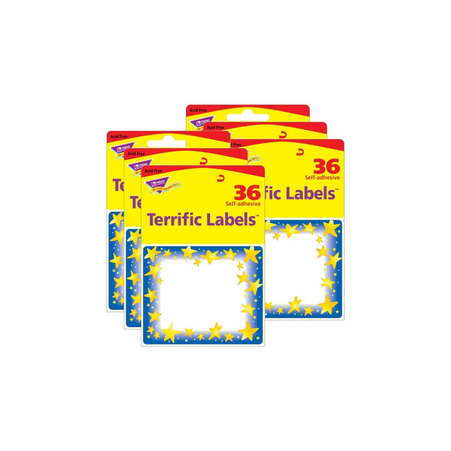 TREND Star Brights Terrific Labels™, 36 Per Pack, 6 Packs