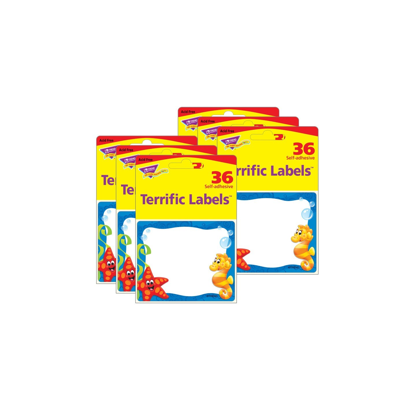 TREND Sea Buddies™ Terrific Labels™, 36 Per Pack, 6 Packs