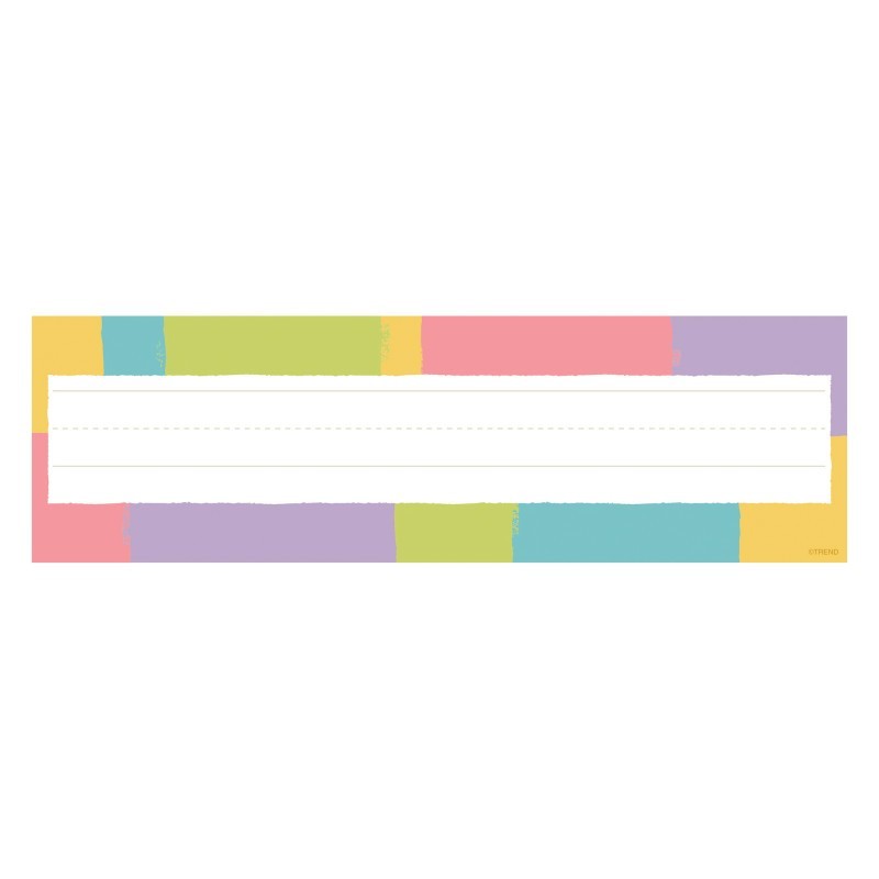 TREND Cheerful Stripes Desk Toppers® Name Plates, 36 Count