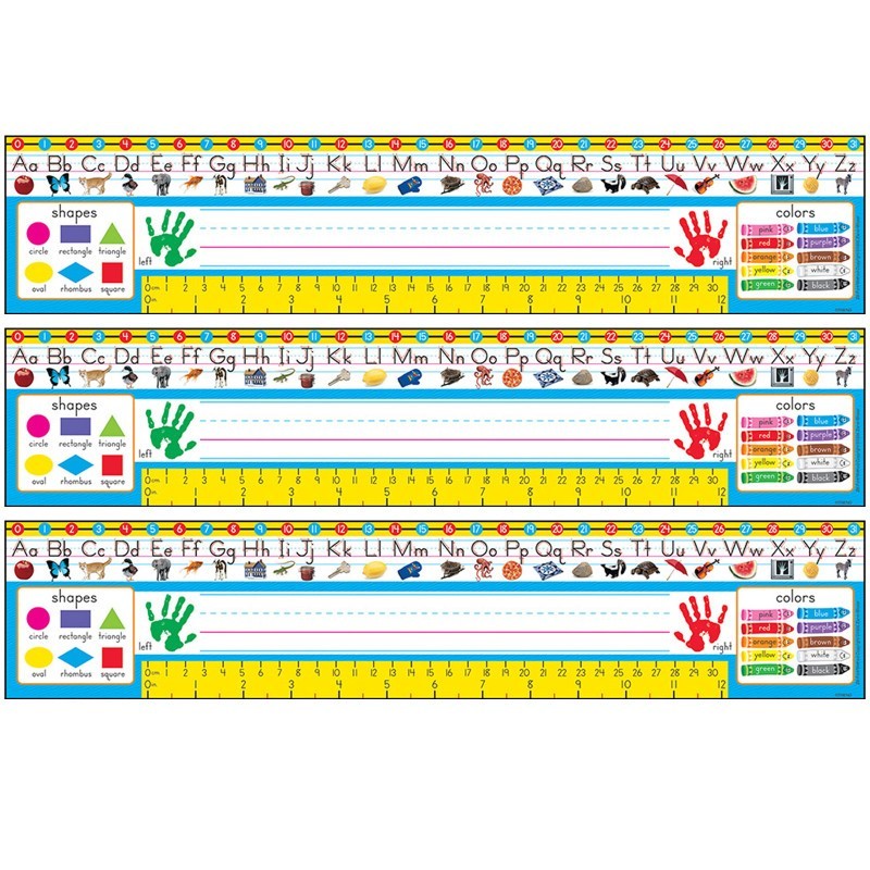 TREND Zaner-Bloser Desk Toppers® Reference Name Plates, PreK-1, 36 Per Pack, 3 Packs