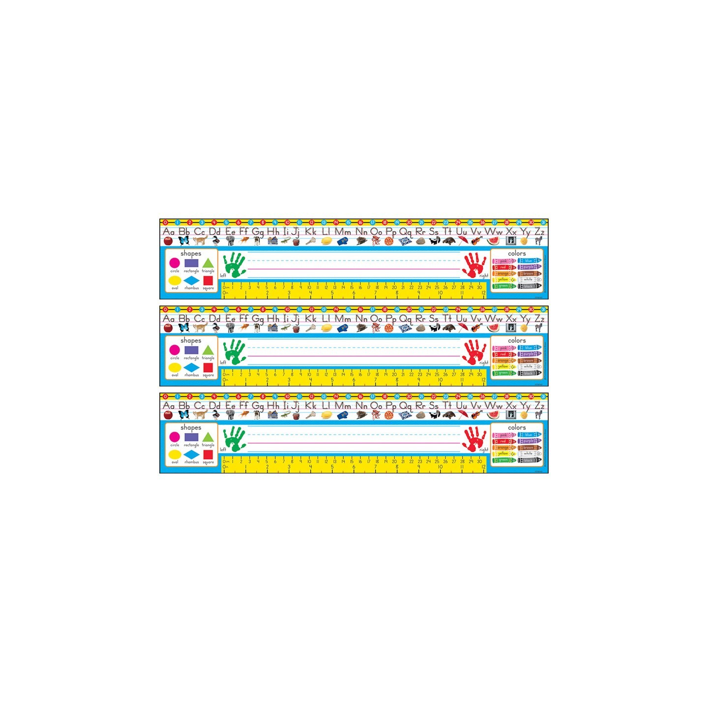 TREND Zaner-Bloser Desk Toppers® Reference Name Plates, PreK-1, 36 Per Pack, 3 Packs
