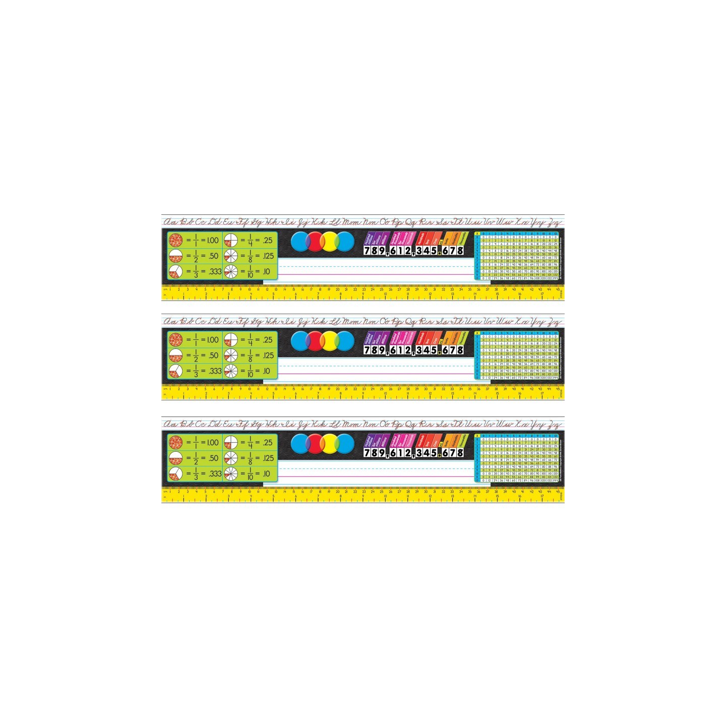 TREND Zaner-Bloser Desk Toppers® Reference Name Plates, Grades 3-5, 36 Per Pack, 3 Packs