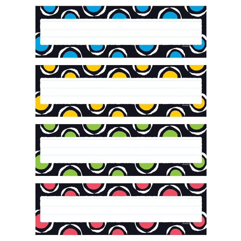 TREND Bold Strokes Circles Desk Toppers® Name Plates Var.Pk., 32 ct