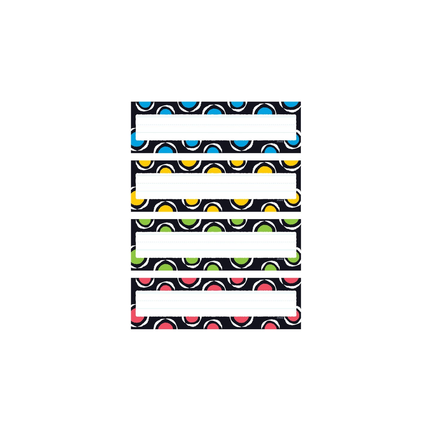 TREND Bold Strokes Circles Desk Toppers® Name Plates Var.Pk., 32 ct