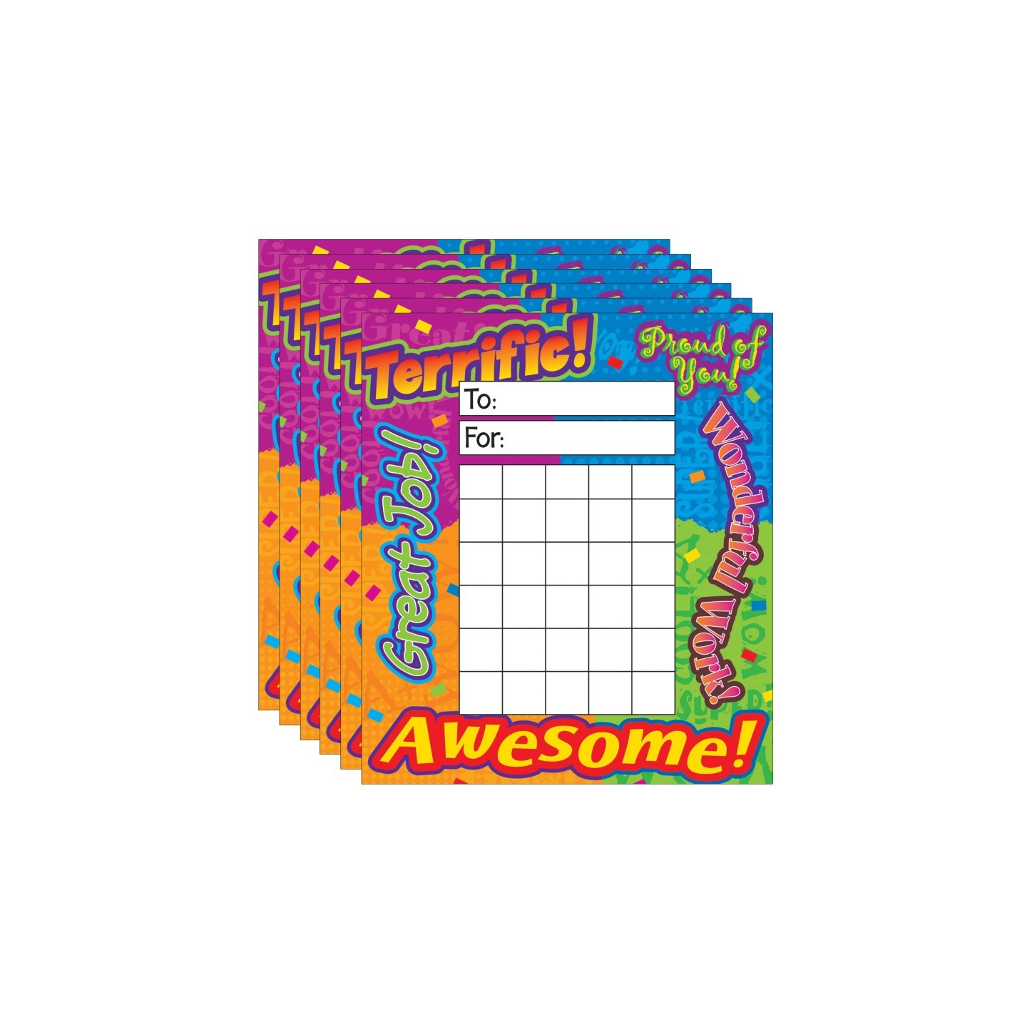 TREND Reward Words Incentive Pad, 36 Sheets Per Pad, Pack of 6