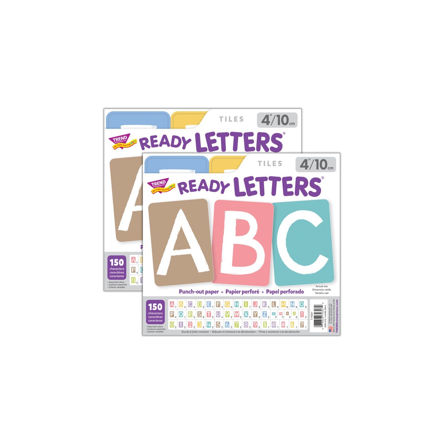 TREND Garden Path 4" Tiles Uppercase Ready Letters®, 150 Pieces Per Pack, 2 Packs