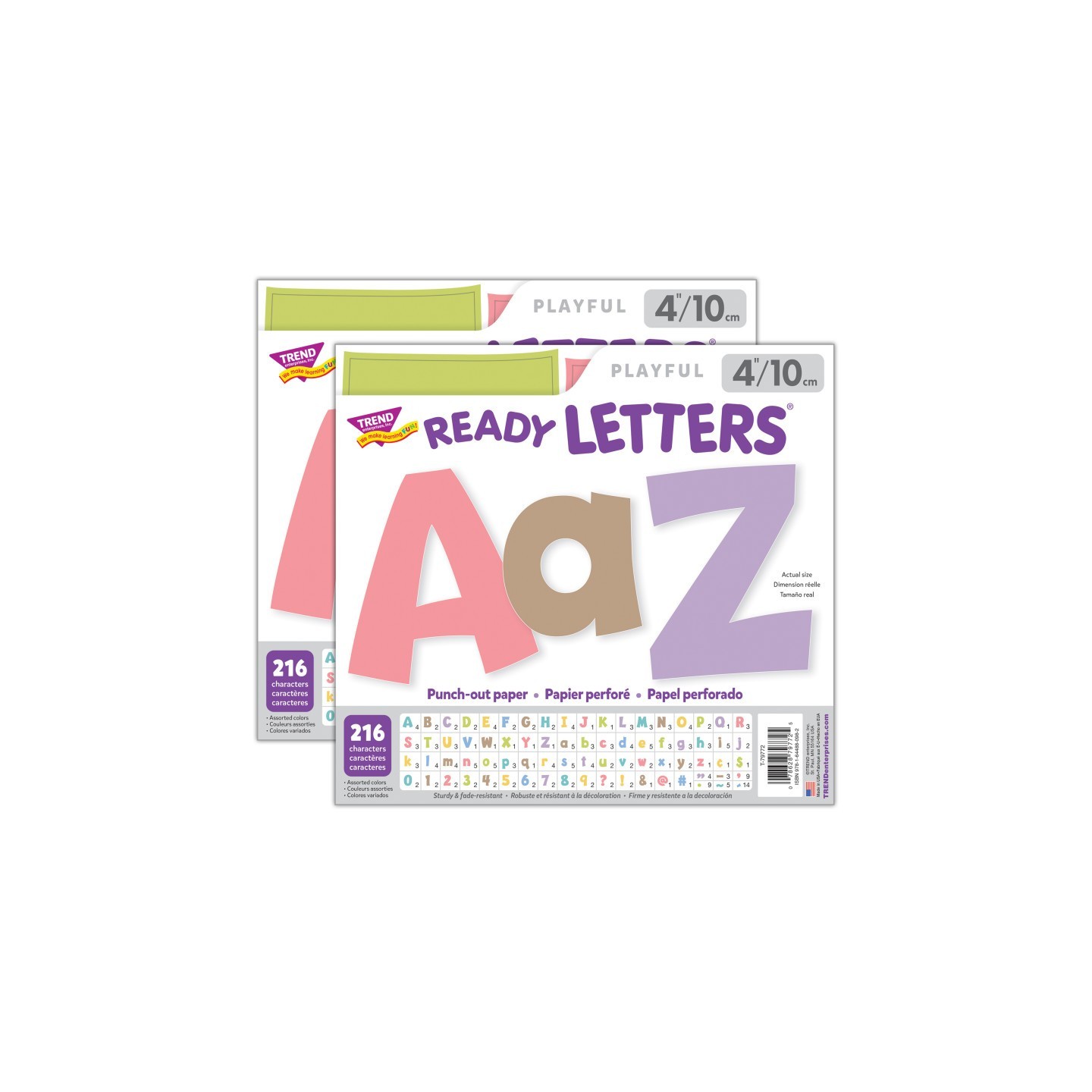 TREND Summer Morning 4" Playful Combo Ready Letters®, 216 Pieces Per Pack, 2 Packs