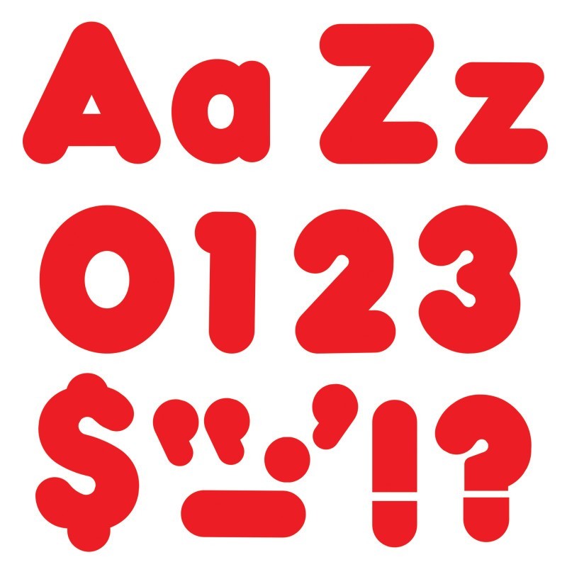 TREND Red 4-Inch Casual Uppercase/Lowercase Combo Pack Ready Letters®