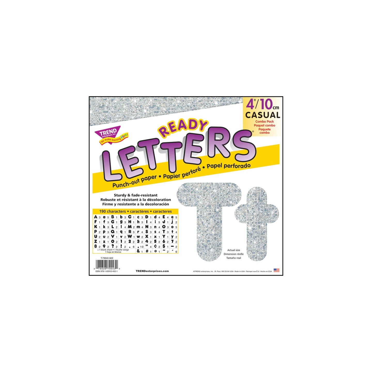 TREND Silver Sparkle 4" Casual Combo Ready Letters®