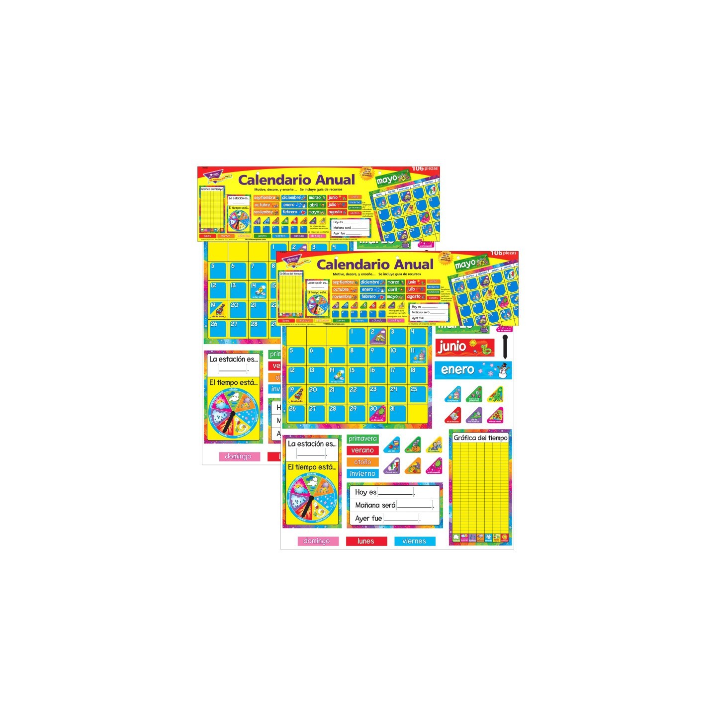 TREND Calendario Anual (Spanish) Bulletin Board Set, 2 Sets