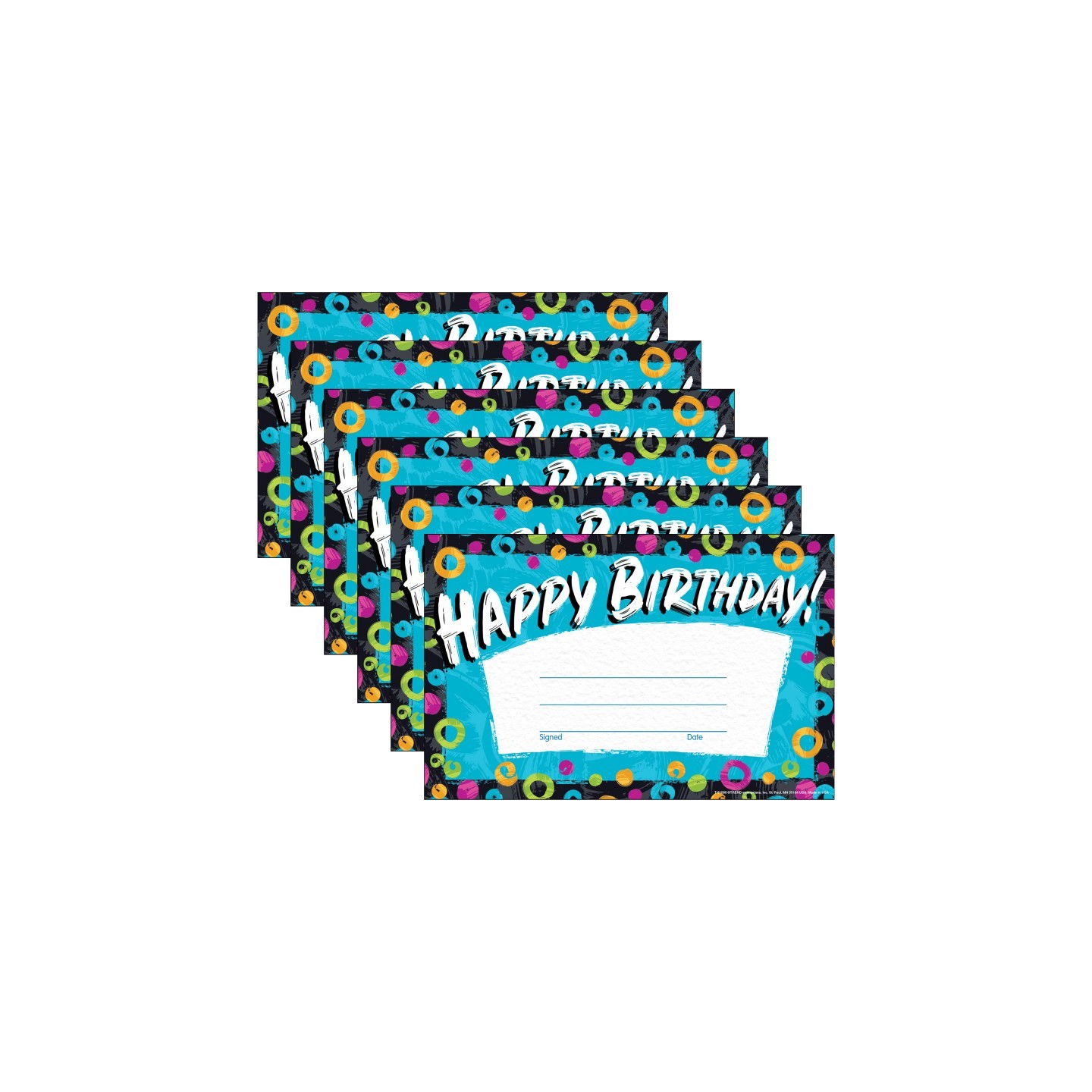 TREND Color Harmony Birthday Recognition Awards, 30 Per Pack, 6 Packs