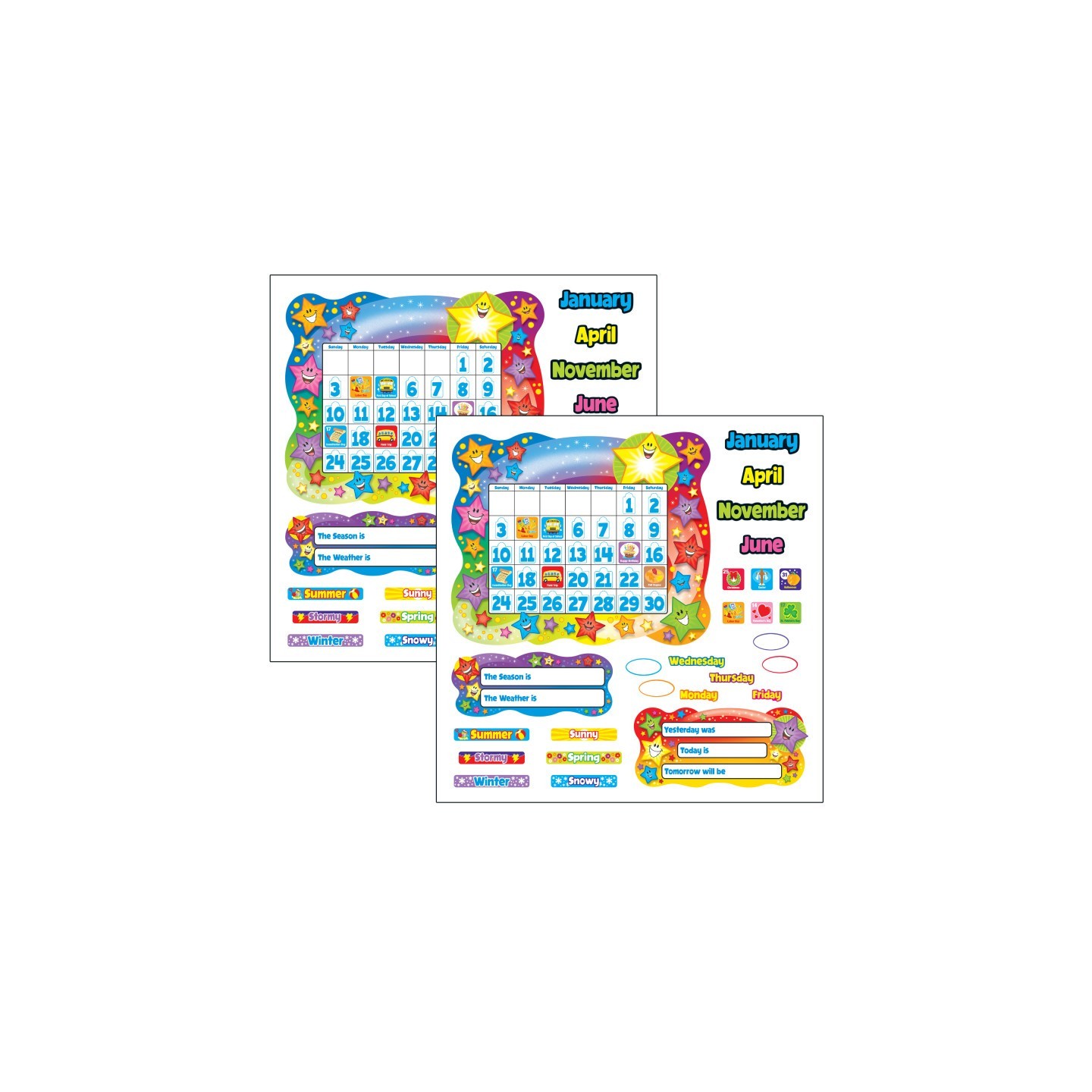 TREND Star Calendar Bulletin Board Set, 2 Sets