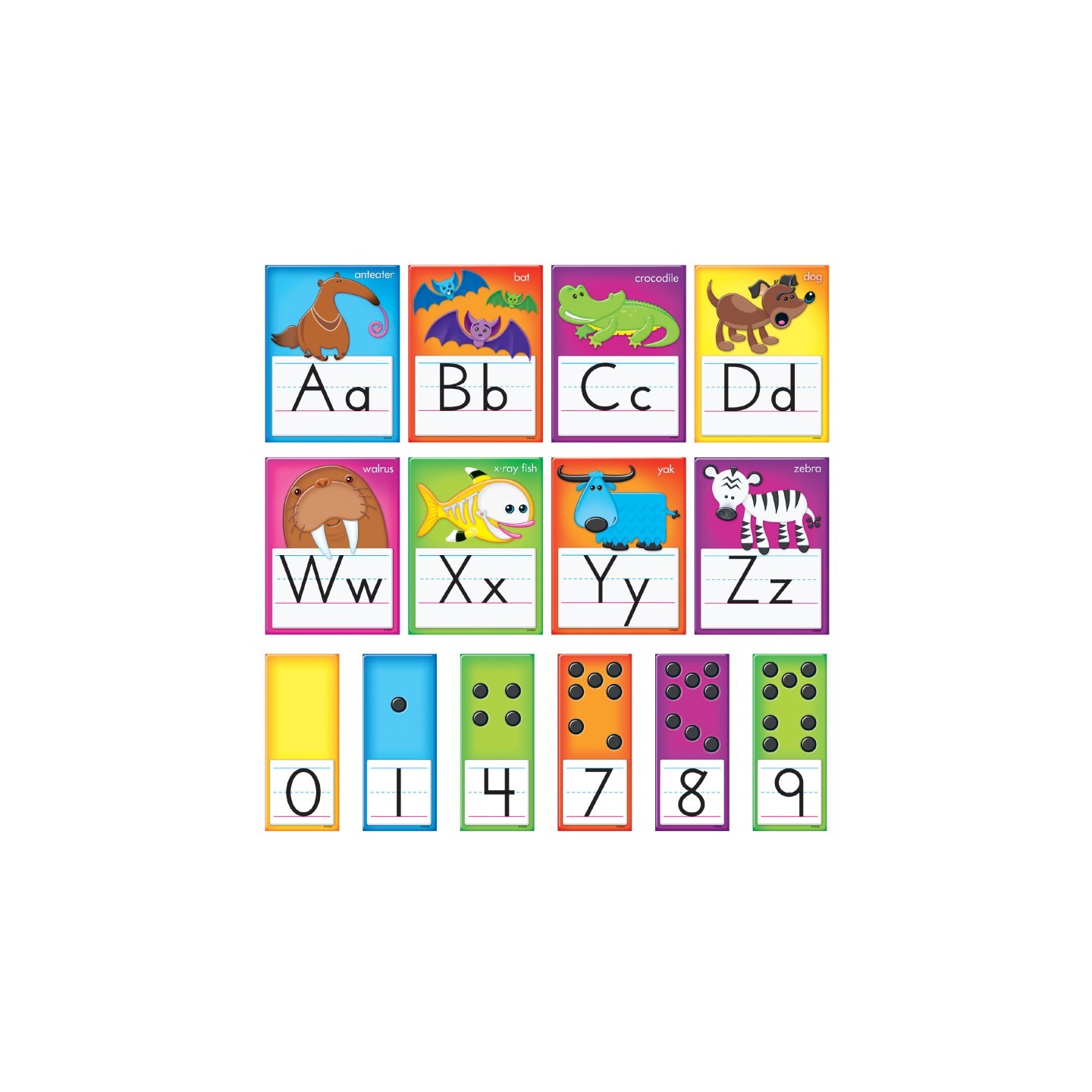 TREND Awesome Animals Alphabet Cards Standard Manuscript B.B. Set