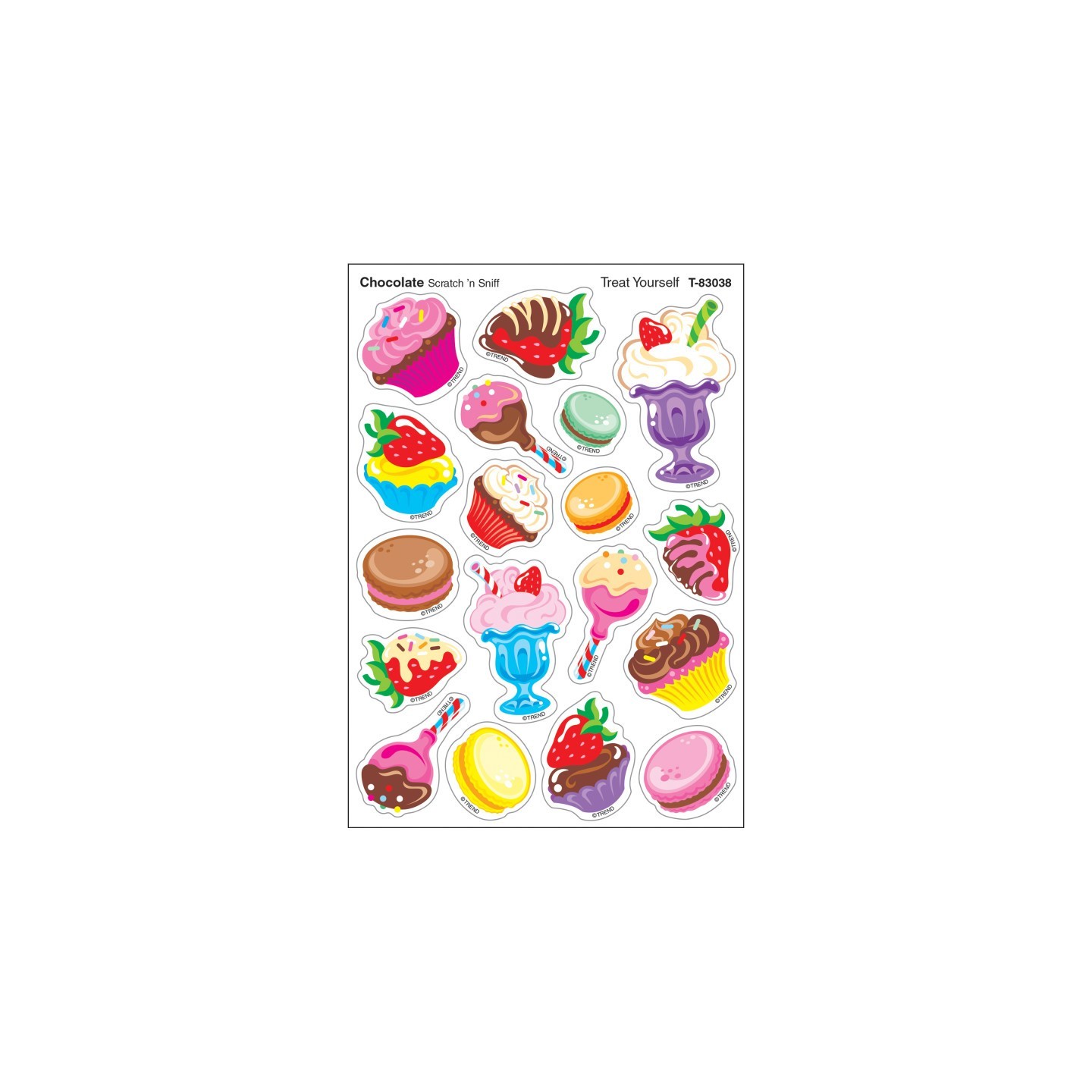 TREND Treat Yourself/Chocolate Mixed Shapes Stinky Stickers®, 72 Count