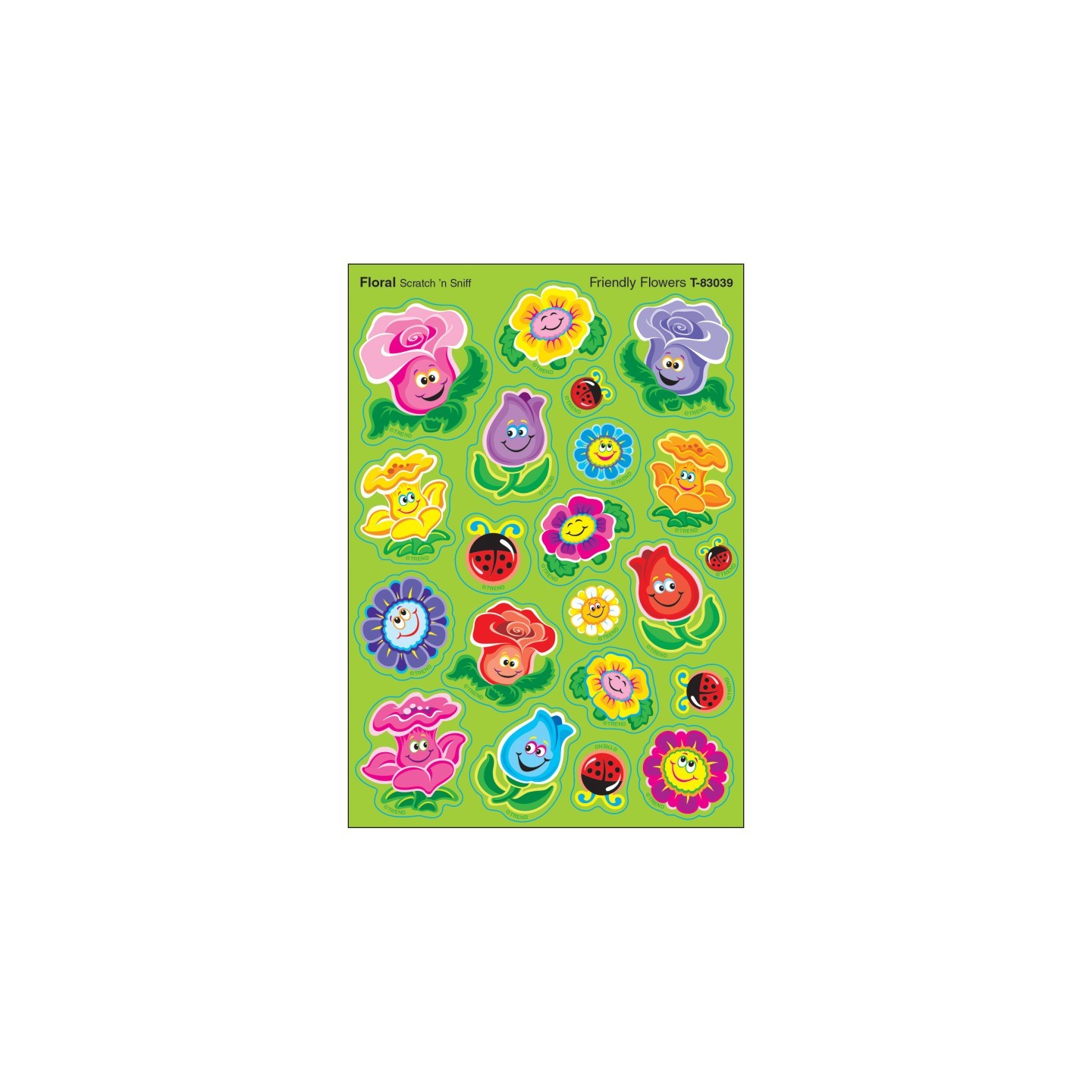 TREND Friendly Flowers/Floral Mixed Shapes Stinky Stickers®, 84 Count