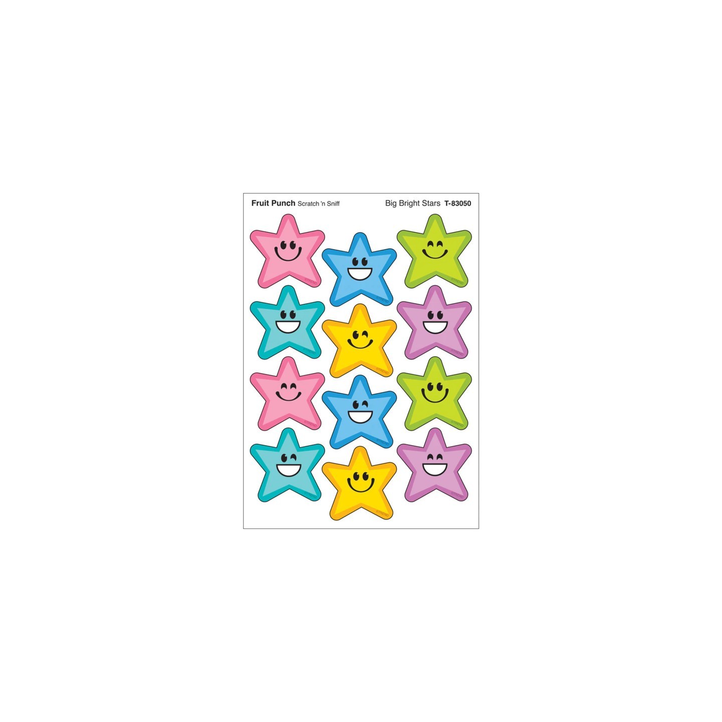 TREND Big Bright Stars, Fruit Punch Scent Scratch 'n Sniff Stinky Stickers®, Pack of 48