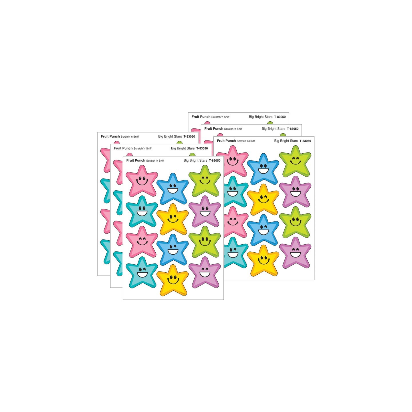 TREND Big Bright Stars, Fruit Punch Scent Scratch 'n Sniff Stinky Stickers®, 48 Per Pack, 6 Packs