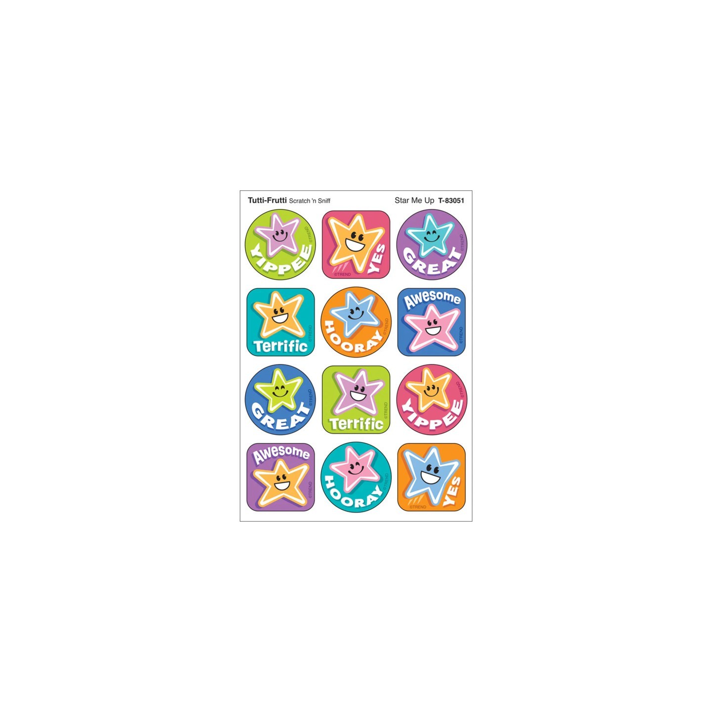 TREND Star Me Up, Tutti-Frutti Scent Scratch 'n Sniff Stinky Stickers®, Pack of 48
