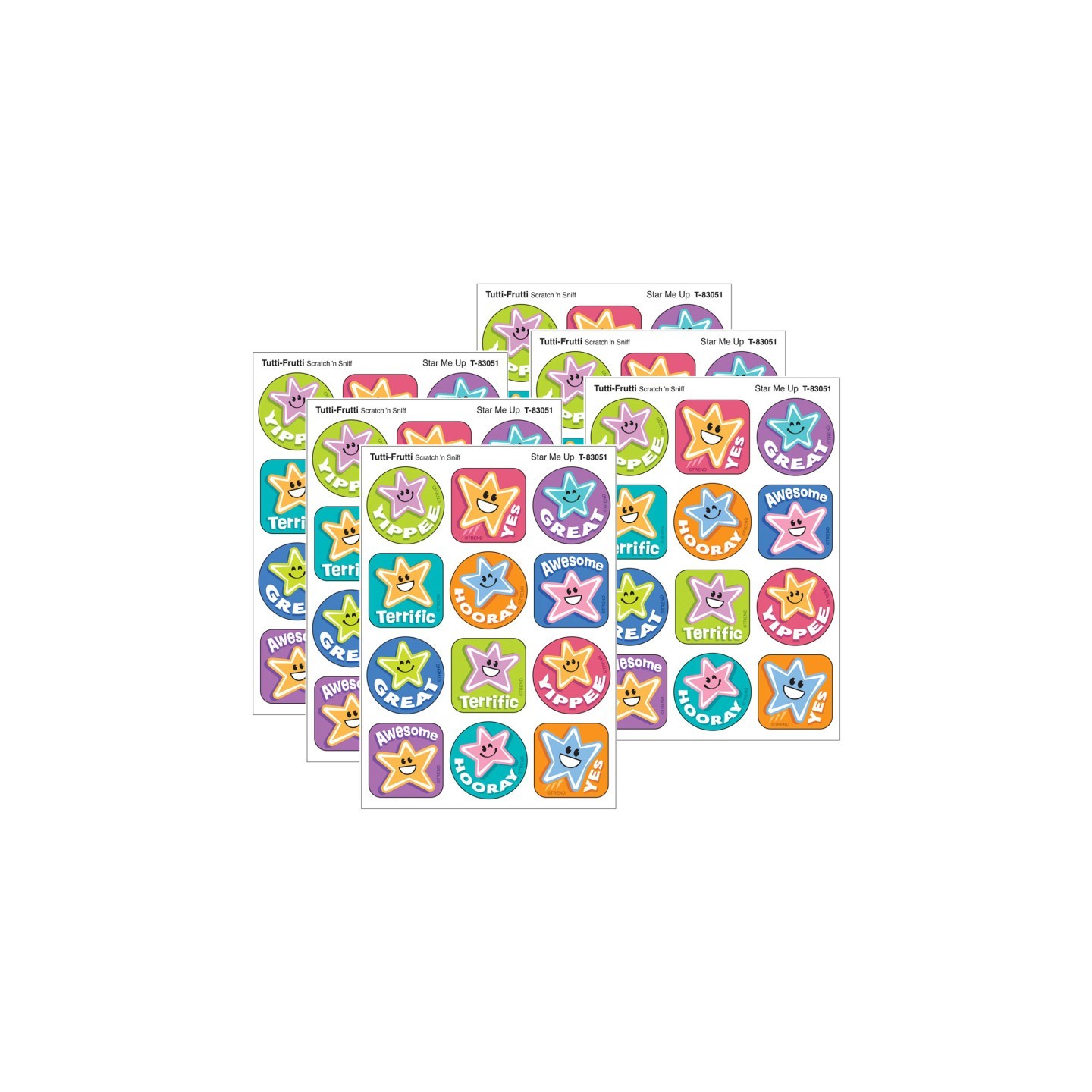 TREND Star Me Up, Tutti-Frutti Scent Scratch 'n Sniff Stinky Stickers®, 48 Per Pack, 6 Packs