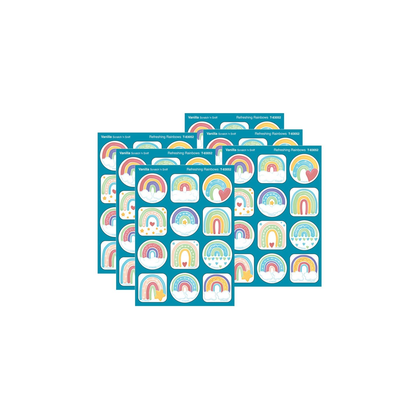 TREND Refreshing Rainbows, Vanilla Scent Scratch 'n Sniff Stinky Stickers®, 48 Per Pack, 6 Packs