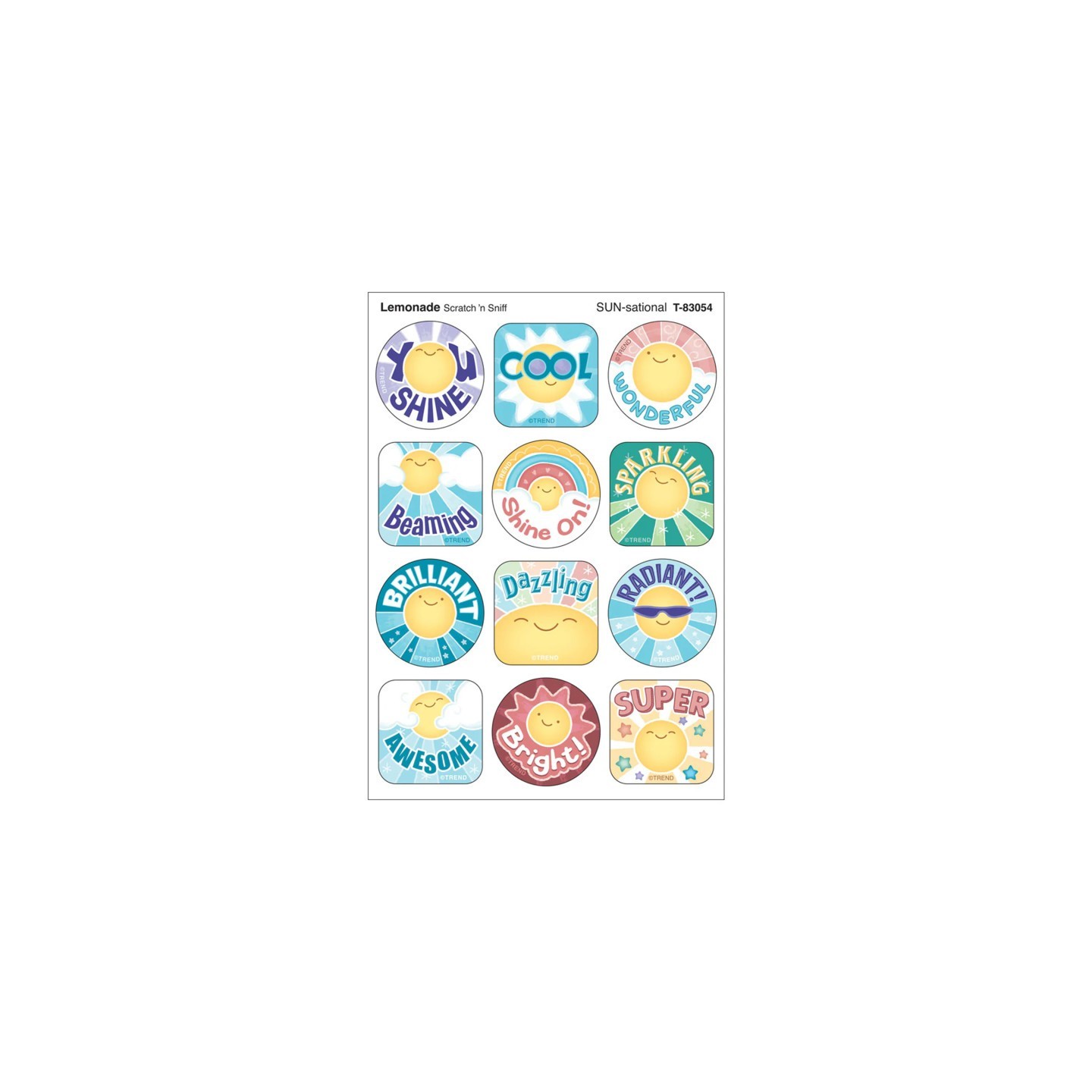 TREND SUN-sational, Lemonade Scent Scratch 'n Sniff Stinky Stickers®, Pack of 48