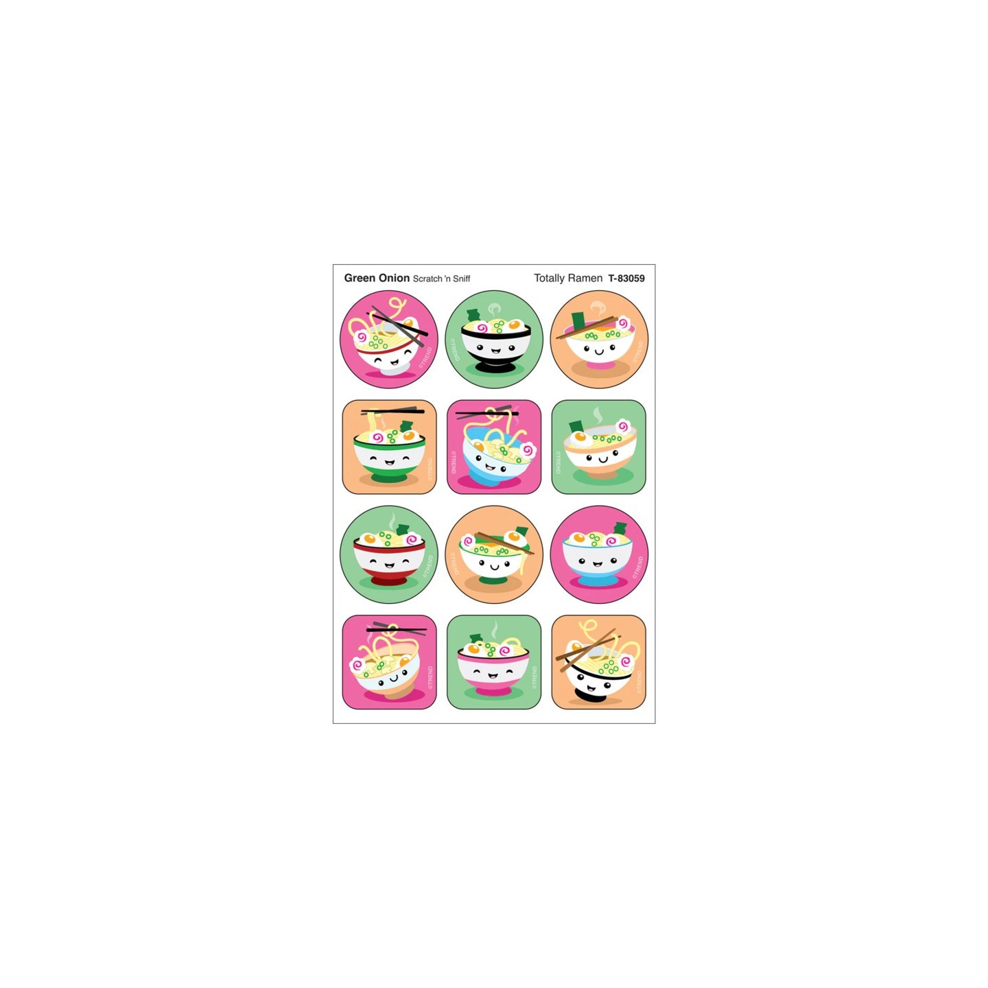 TREND Totally Ramen, Green Onion Scent Scratch 'n Sniff Stinky Stickers®, Pack of 48