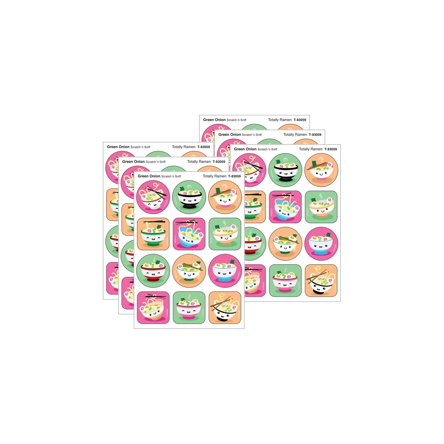 TREND Totally Ramen, Green Onion Scent Scratch 'n Sniff Stinky Stickers®, 48 Per Pack, 6 Packs
