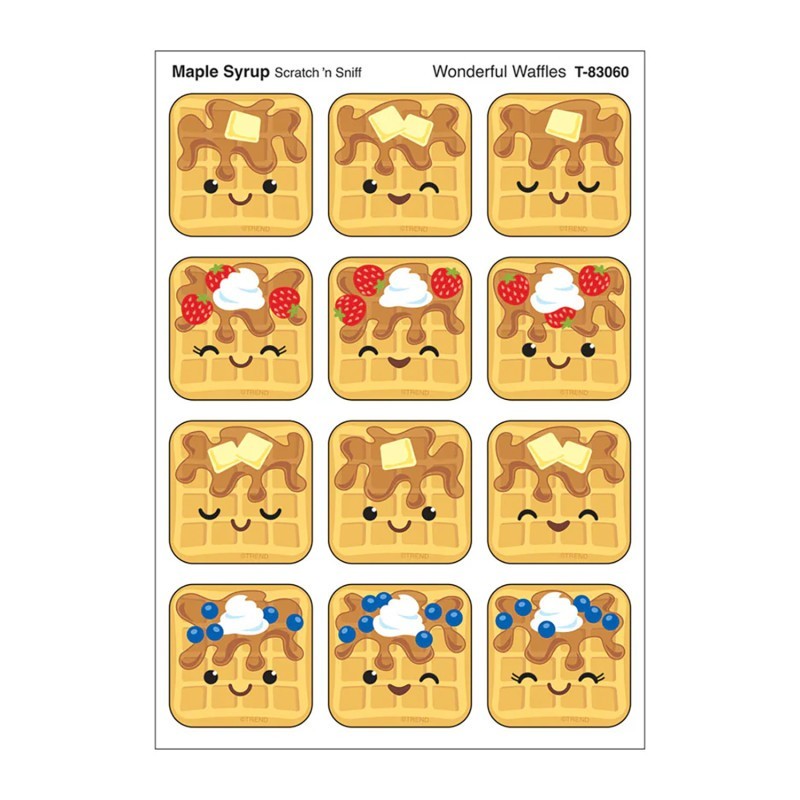 TREND Wonderful Waffles, Maple Syrup Scent Scratch 'n Sniff Stinky Stickers®, Pack of 48