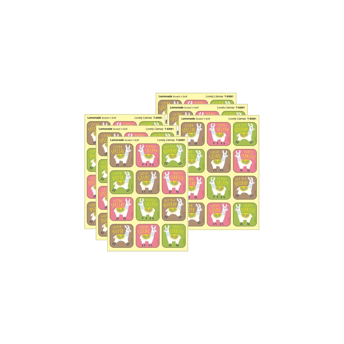 TREND Lovely Llamas, Lemonade Scent Scratch 'n Sniff Stinky Stickers®, 48 Per Pack, 6 Packs