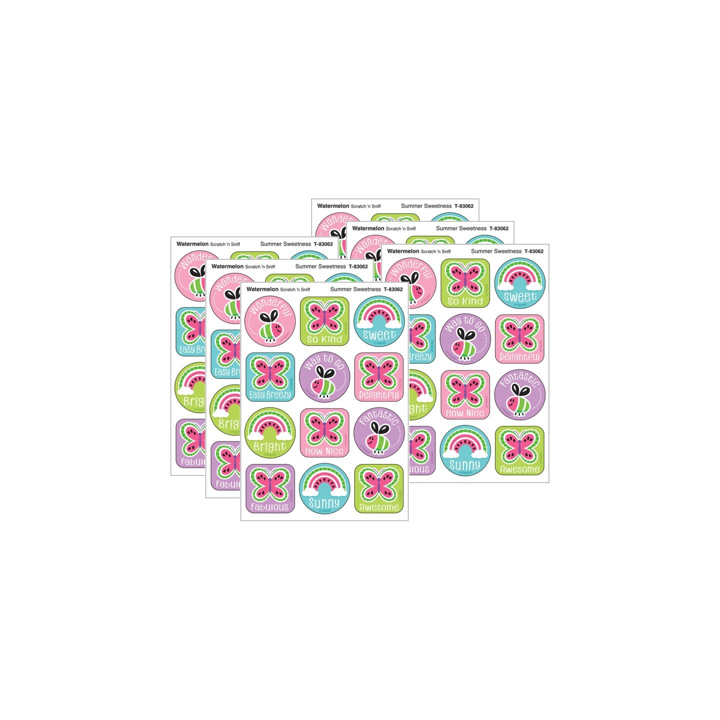 TREND Summer Sweetness, Watermelon Scent Scratch 'n Sniff Stinky Stickers®, 48 Per Pack, 6 Packs