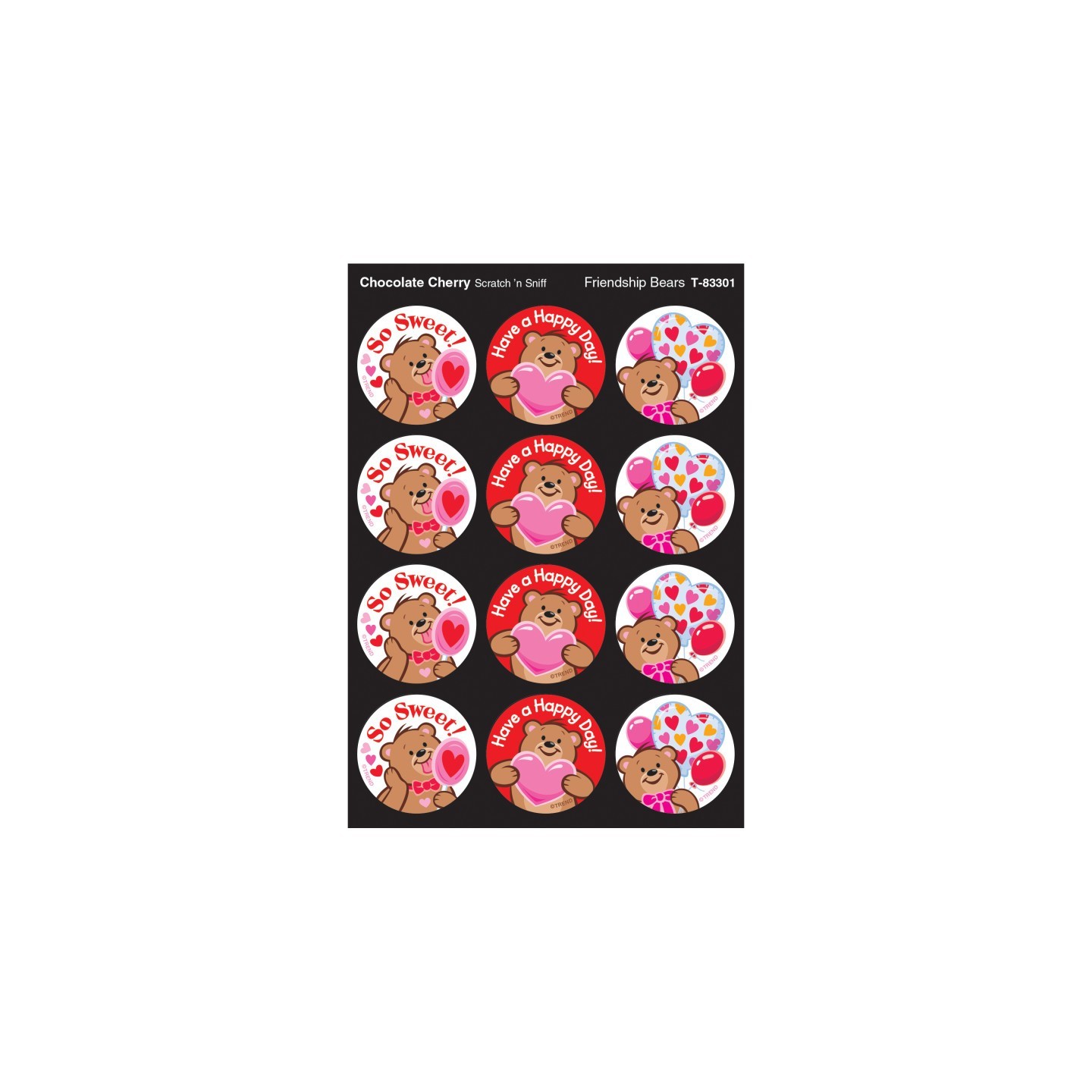 TREND Friendship Bears/Chocolate Cherry Stinky Stickers®, 48 Count