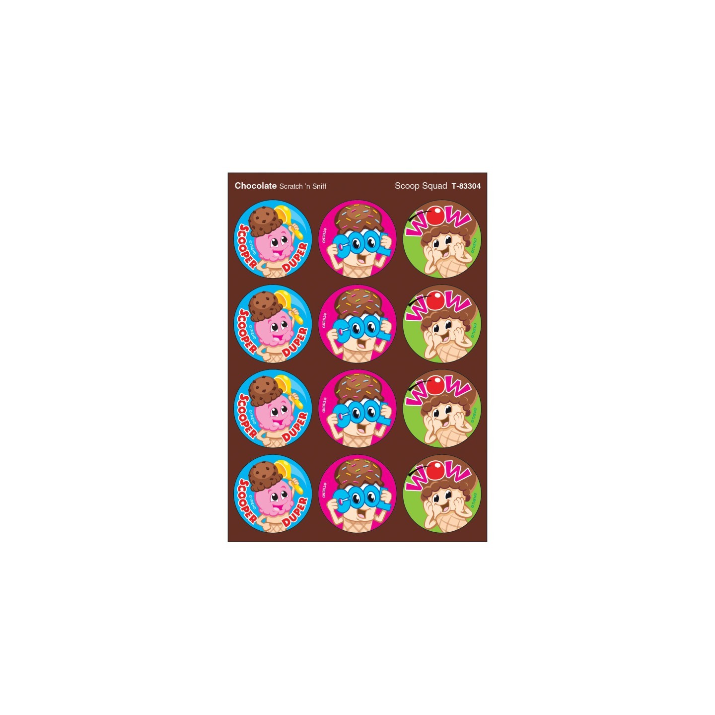 TREND Scoop Squad/Chocolate Stinky Stickers®, 48 Count