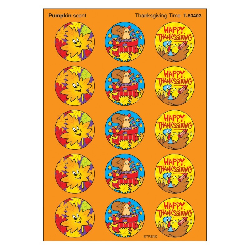 TREND Thanksgiving Time/Pumpkin Stinky Stickers®, 60 ct.