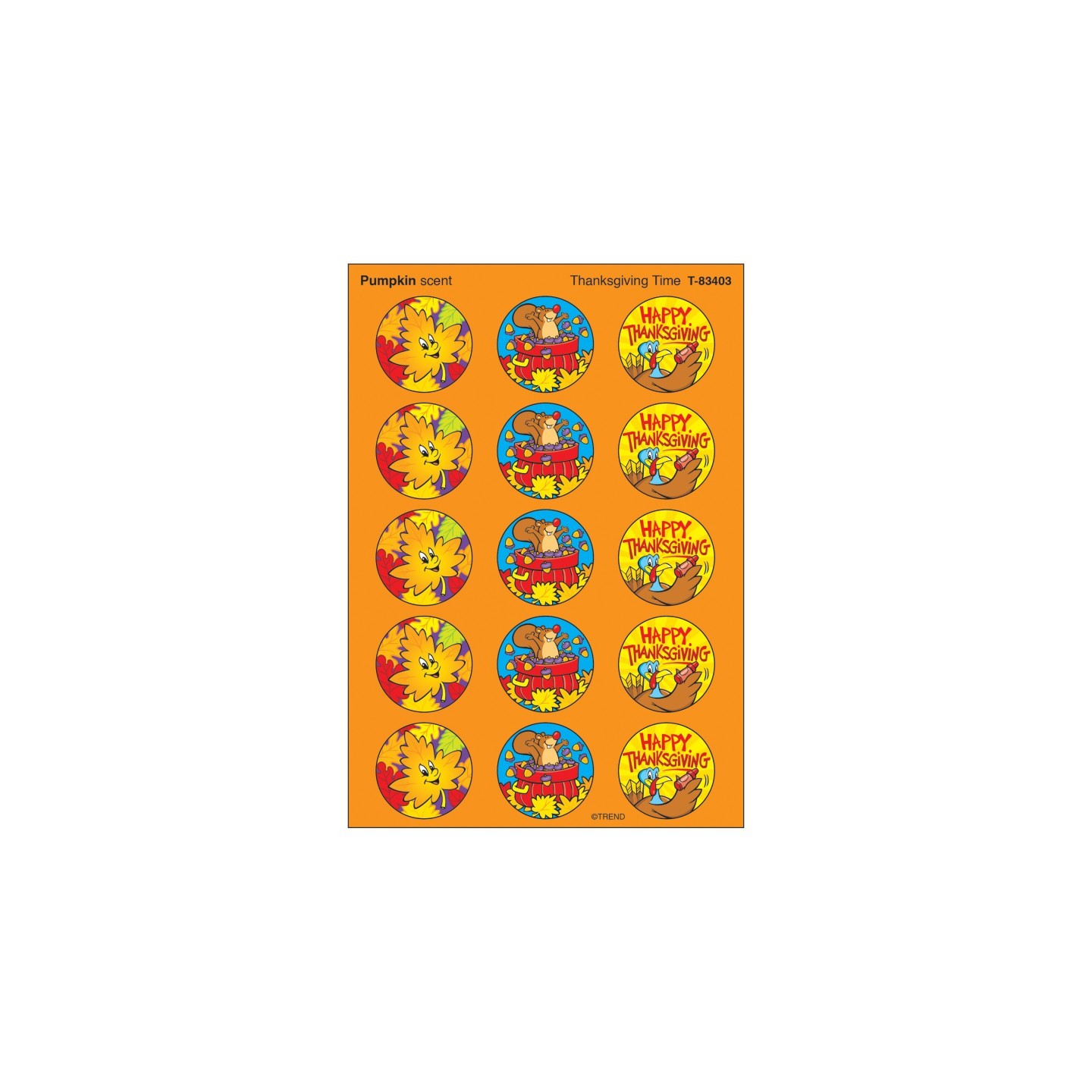 TREND Thanksgiving Time/Pumpkin Stinky Stickers®, 60 ct.