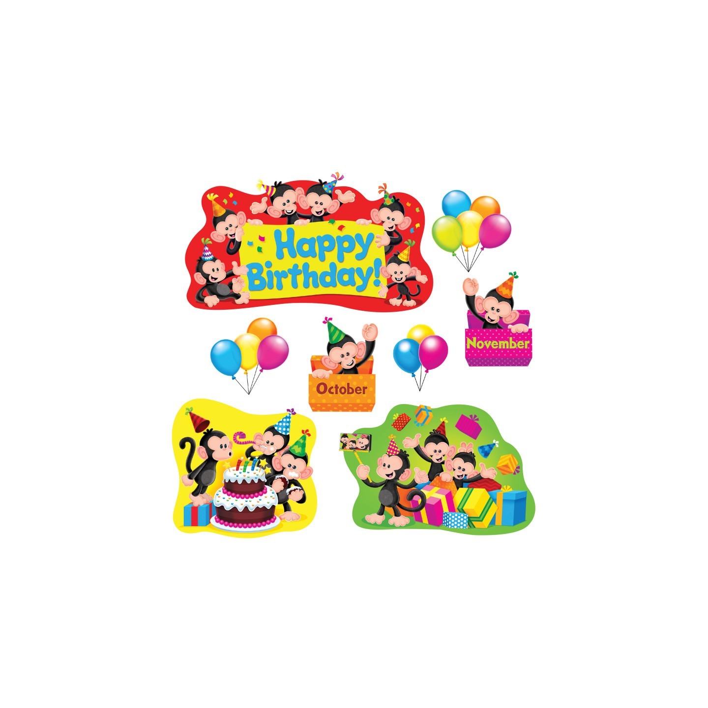 TREND Monkey Mischief® Birthday Bulletin Board Set