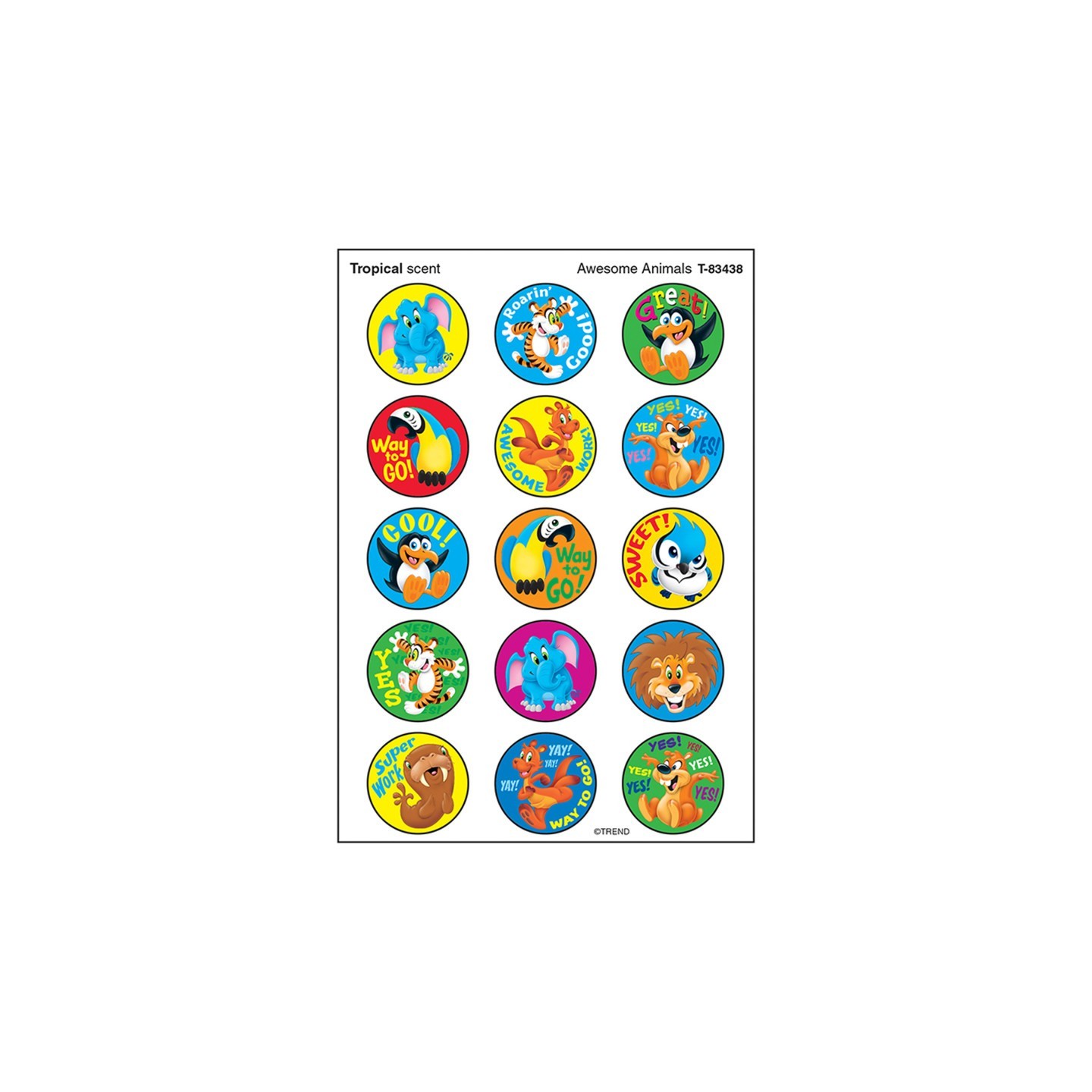 TREND Awesome Animals/Tropical Stinky Stickers®, 60 ct.