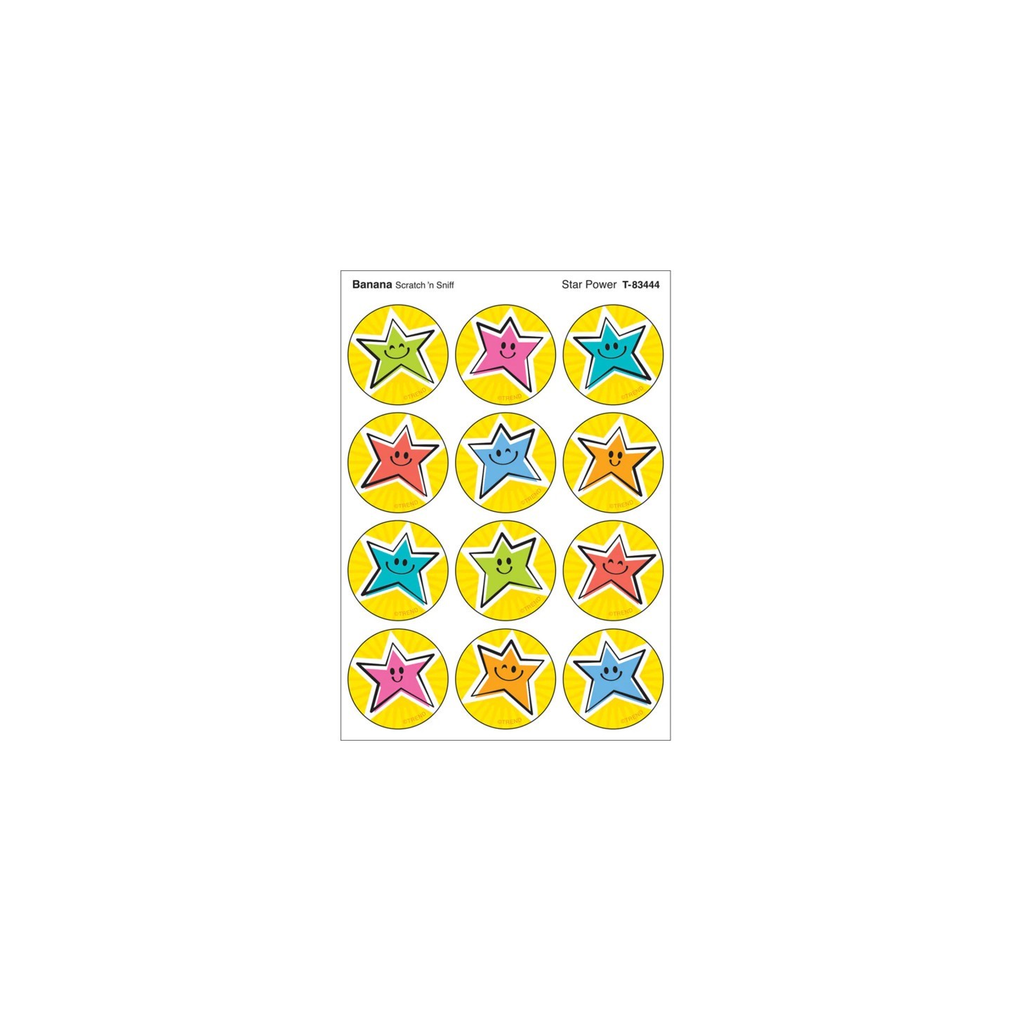 TREND Star Power, Banana scent Scratch 'n Sniff Stinky Stickers®, Pack of 48