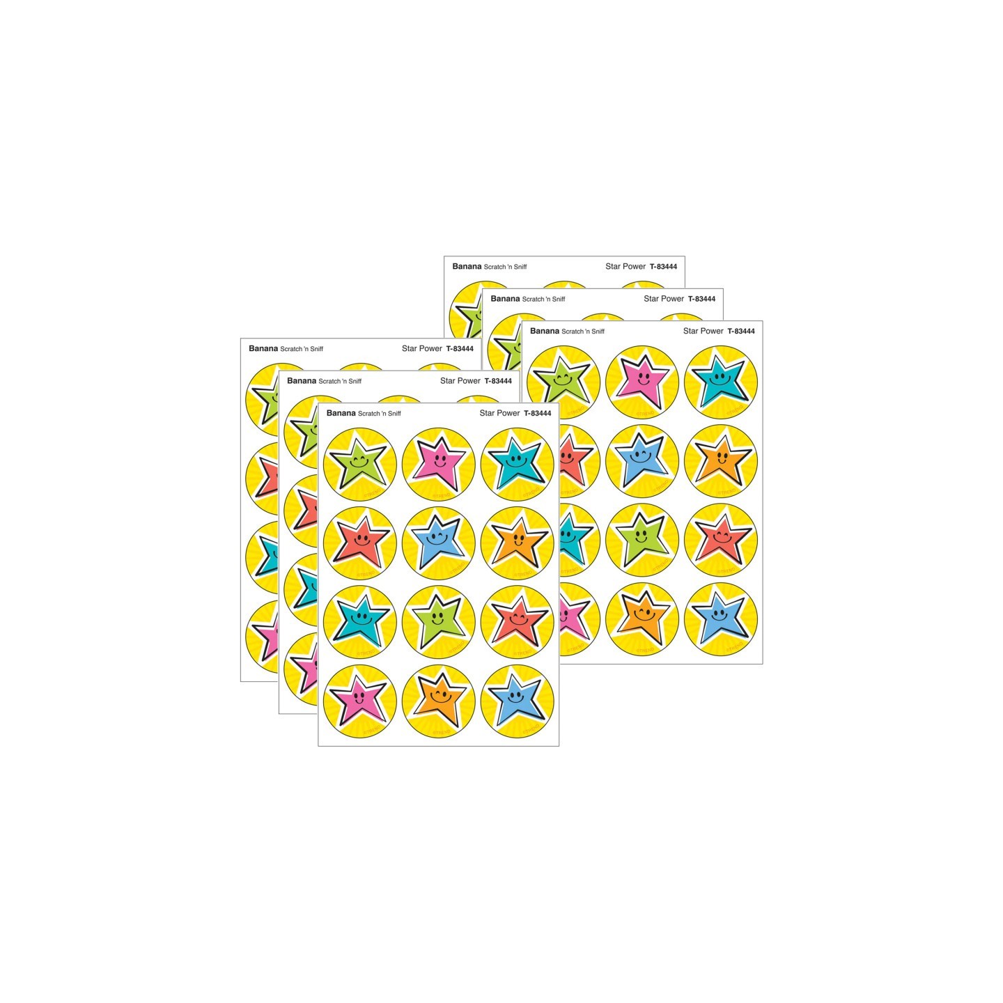 TREND Star Power, Banana scent Scratch 'n Sniff Stinky Stickers®, 48 Per Pack, 6 Packs