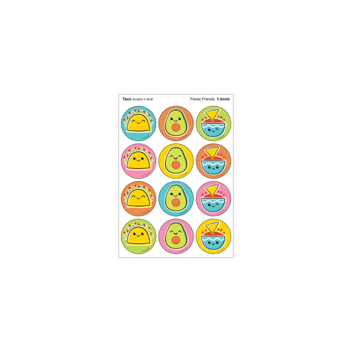 TREND Fiesta Friends, Taco scent Scratch 'n Sniff Stinky Stickers®, Pack of 48