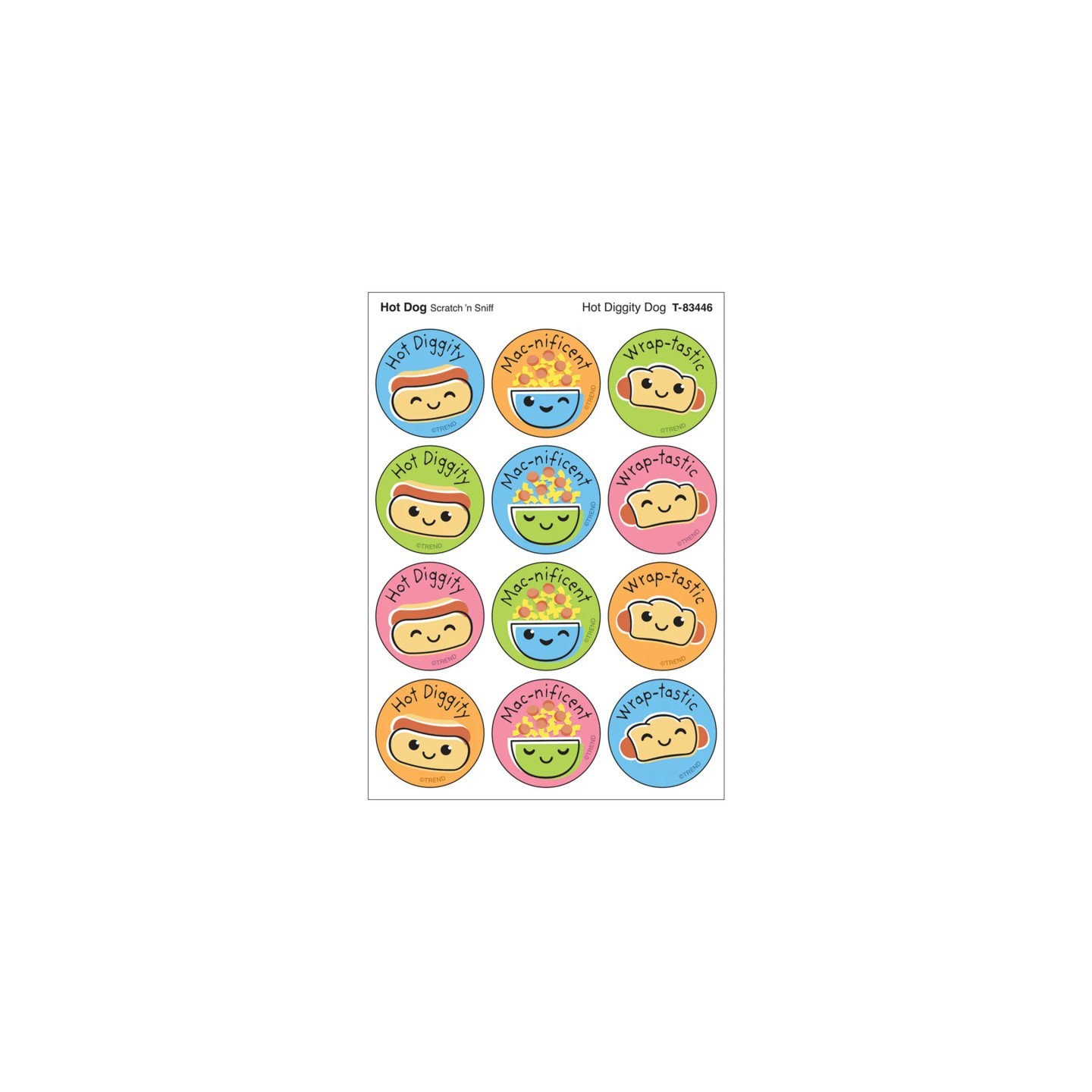 TREND Hot Diggity Dog, Hot Dog scent Scratch 'n Sniff Stinky Stickers®, Pack of 48