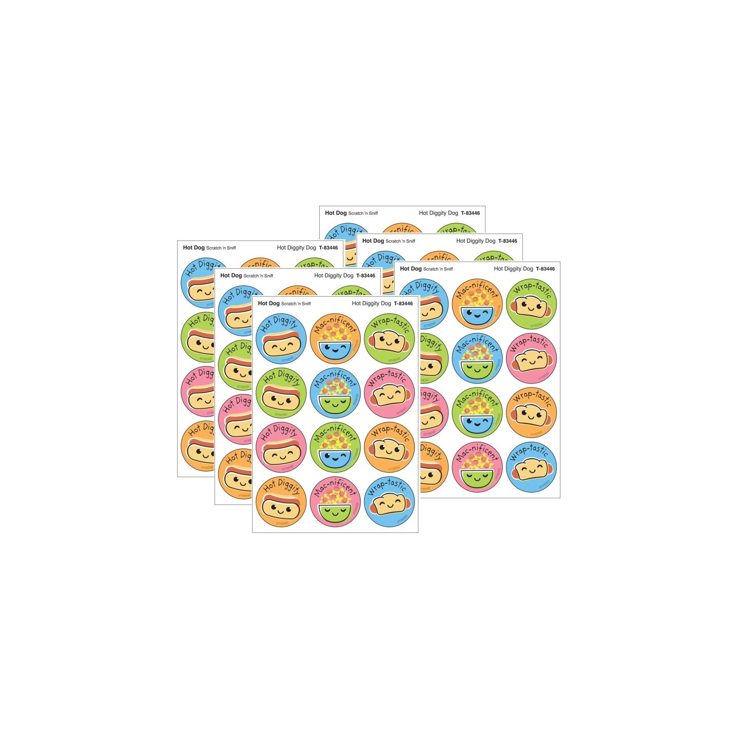 TREND Hot Diggity Dog, Hot Dog scent Scratch 'n Sniff Stinky Stickers®, 48 Per Pack, 6 Packs