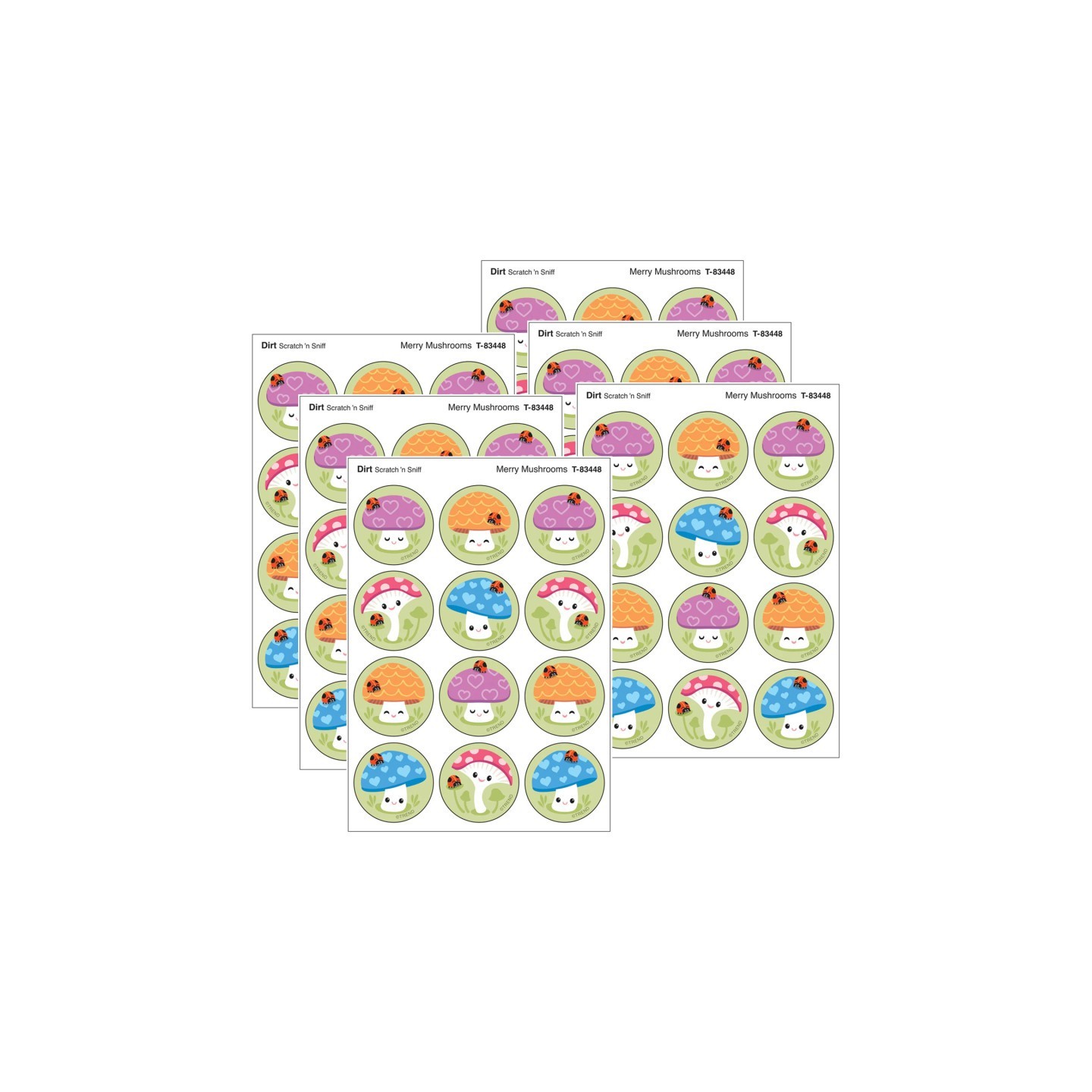 TREND Merry Mushrooms, Dirt scent Scratch 'n Sniff Stinky Stickers®, 48 Per Pack, 6 Packs