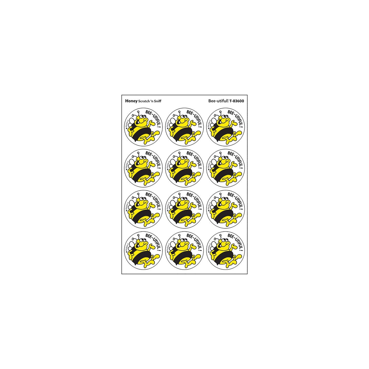 TREND Bee-utiful!/Honey Scented Stickers, Pack of 24