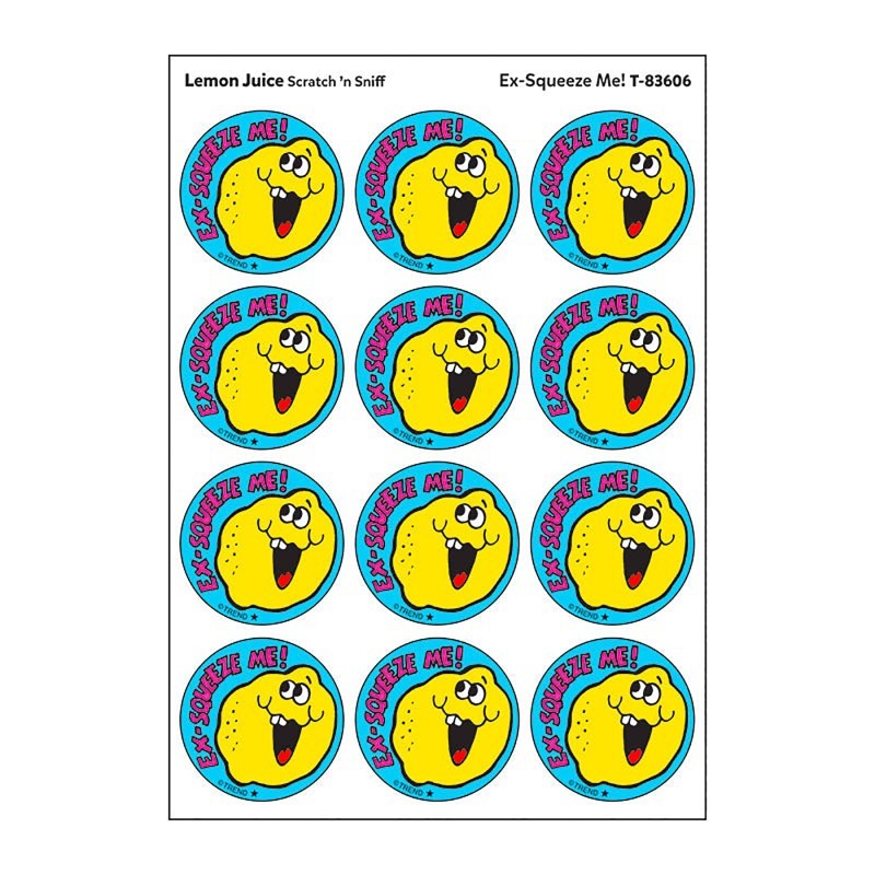 TREND Ex-Squeeze Me!/Lemon Juice Scented Stickers, Pack of 24