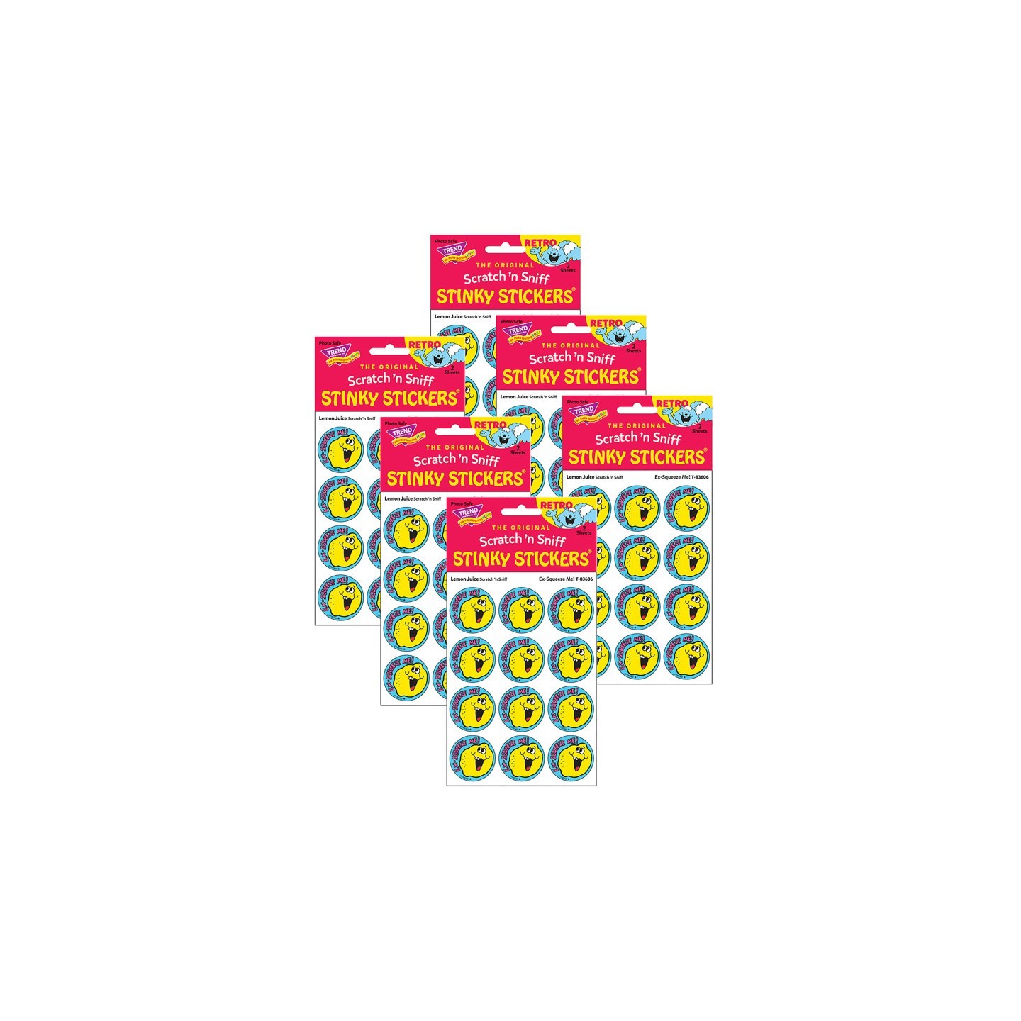 TREND Ex-Squeeze Me!/Lemon Juice Scented Stickers, 24 Per Pack, 6 Packs