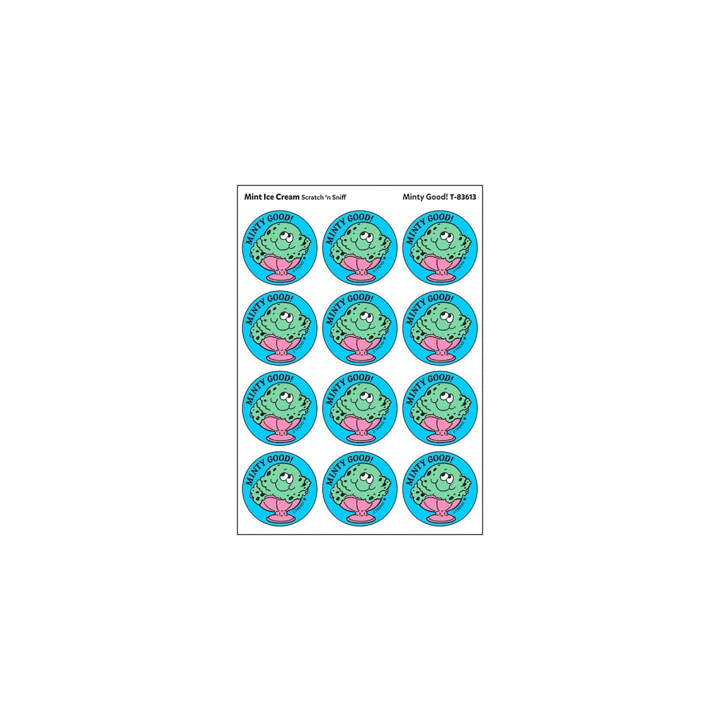 TREND Minty Good!/Mint Ice Cream Scented Stickers, Pack of 24