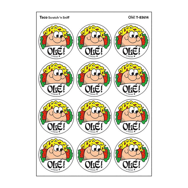 TREND Olé!/Taco Scented Stickers, Pack of 24