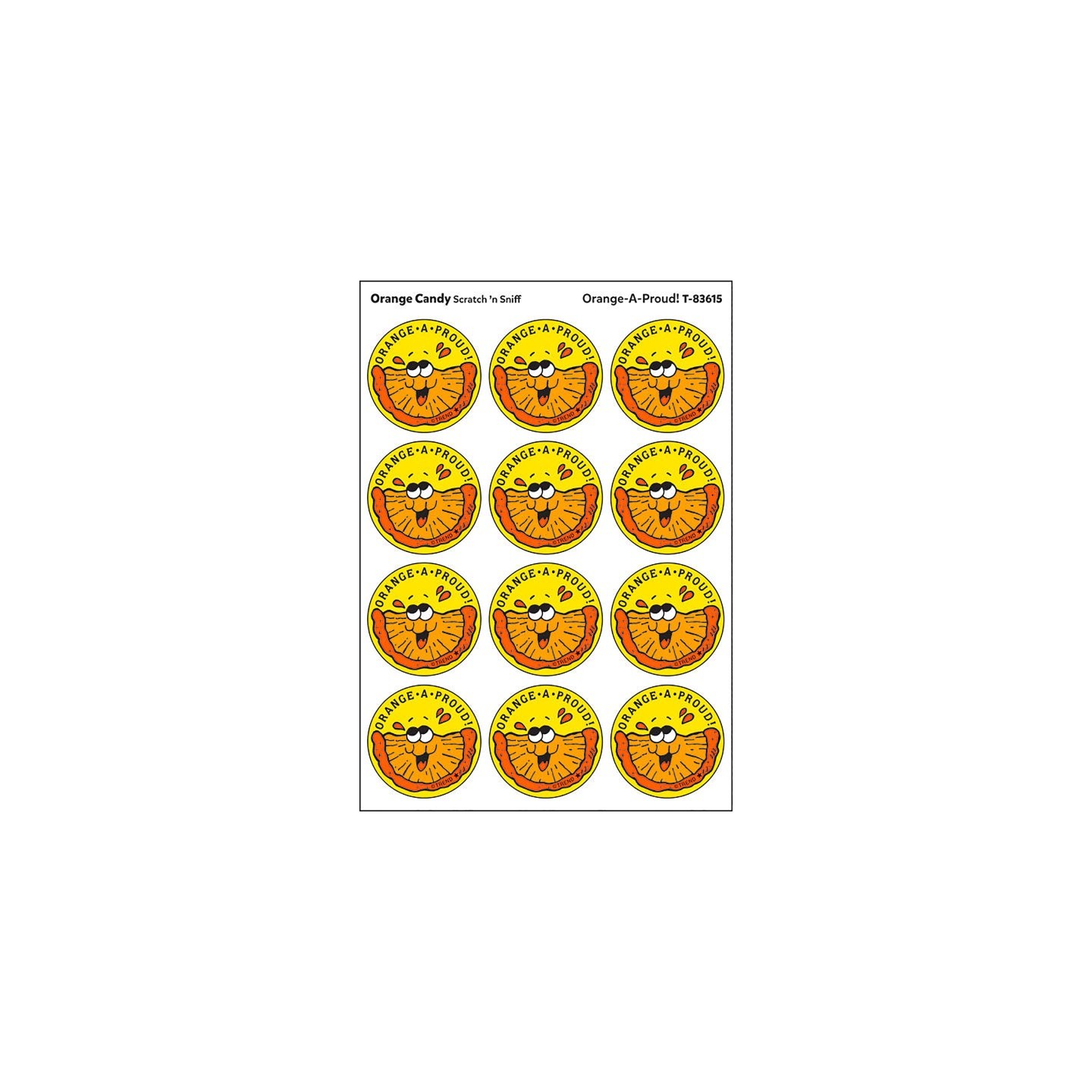 TREND Orange-A-Proud!/Orange Candy Scented Stickers, Pack of 24