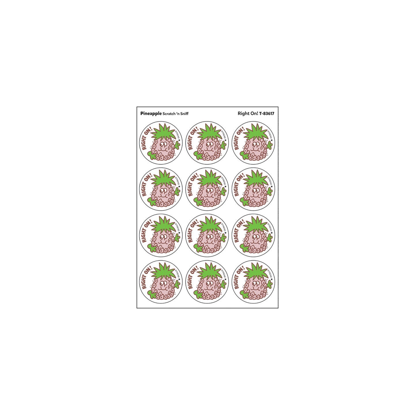 TREND Right On!/Pineapple Scented Stickers, Pack of 24