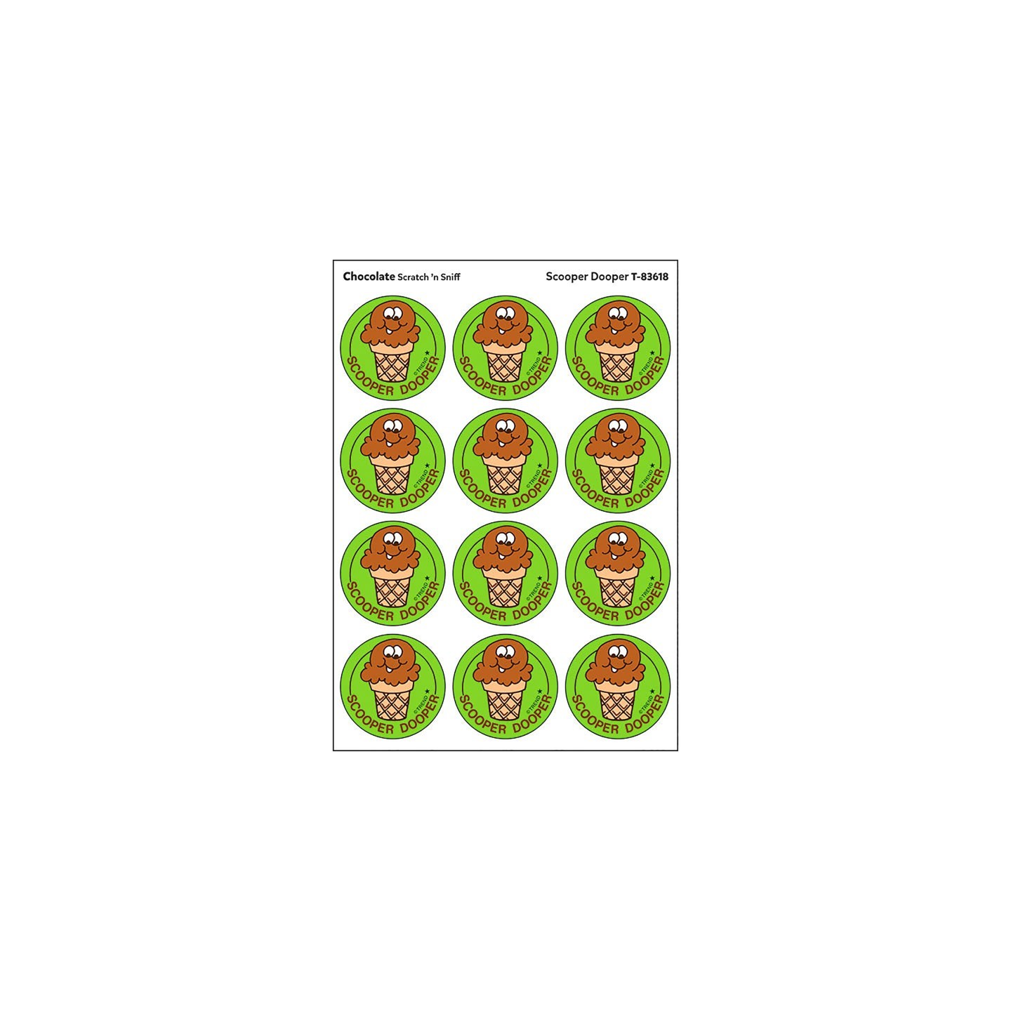 TREND Scooper Dooper/Chocolate Scented Stickers, Pack of 24